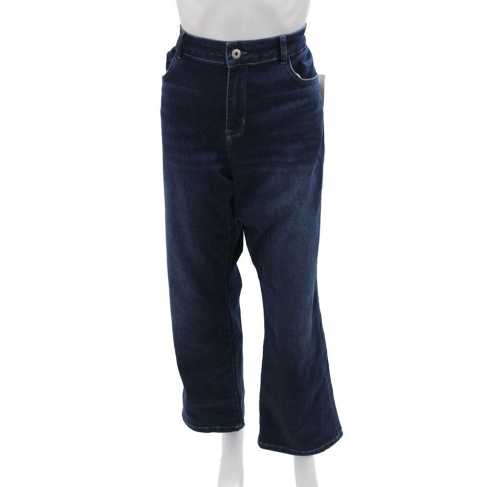 Elliott Lauren Womens Straight Jeans Blue High Rise Cotton Blend Size 16